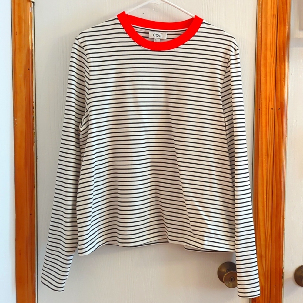 COS SLIM-FIT HEAVYWEIGHT LONG-SLEEVE T-SHIRT
